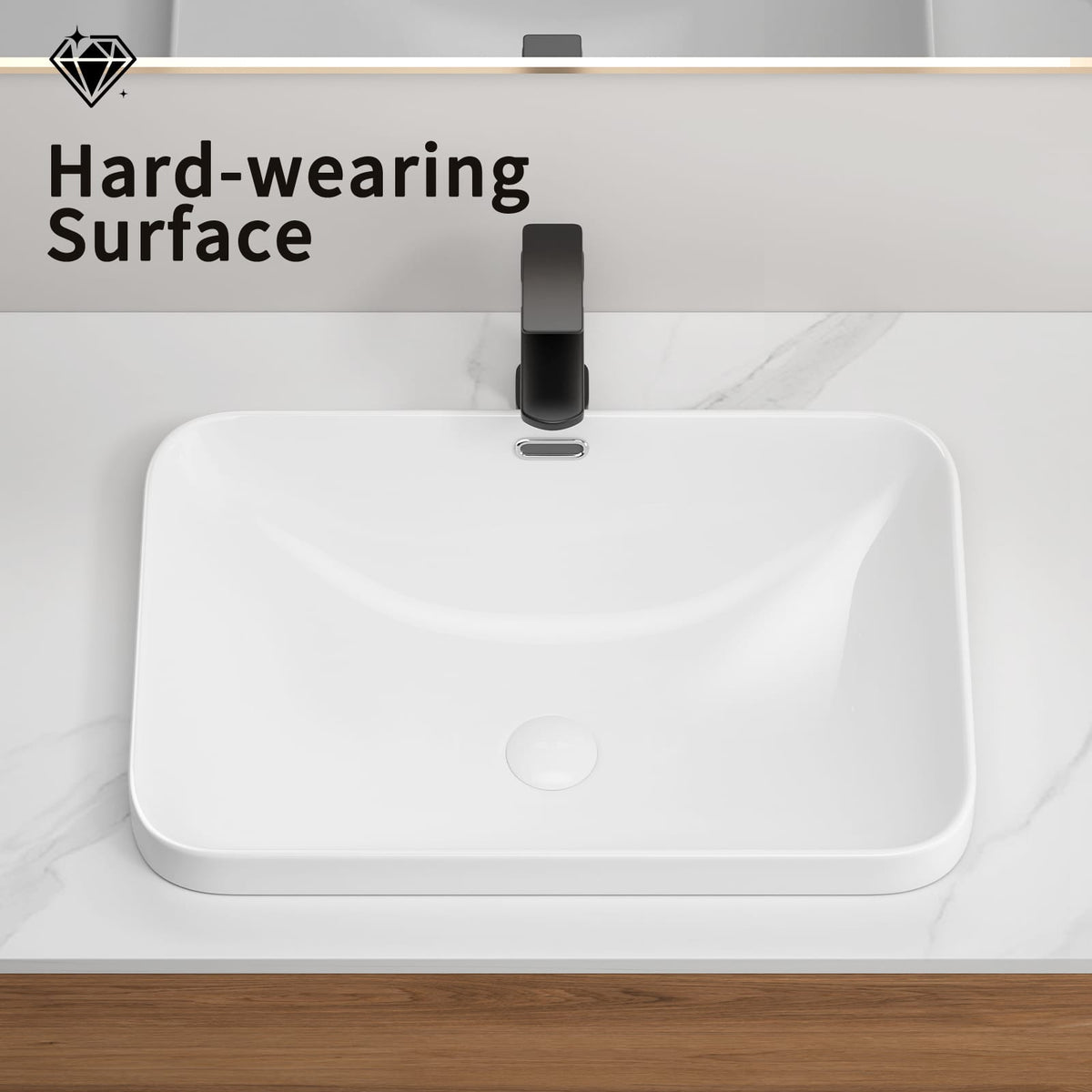 Milk White Ceramic Undermount Bathroom Sink for Vanity Upgrade