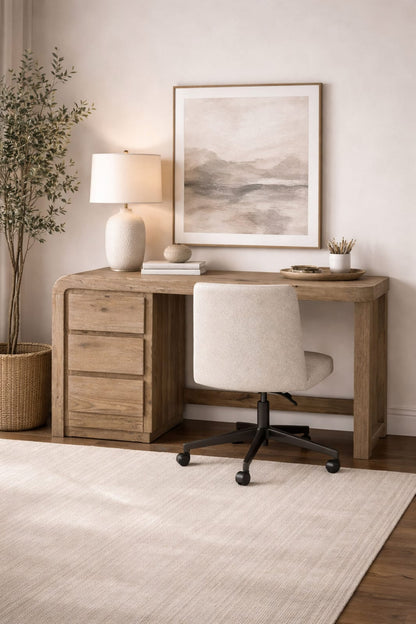 Knotty Oak Executive Desk - 58" Workstation