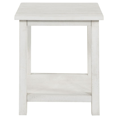 White Farmhouse Coffee Table Set - 2 Piece End Table