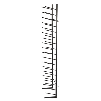 16-Tier Blueprint Storage Rack - Black Iron Display Shelf
