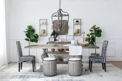 4-Light Metal Chandelier - Gray Iron Lighting Fixture