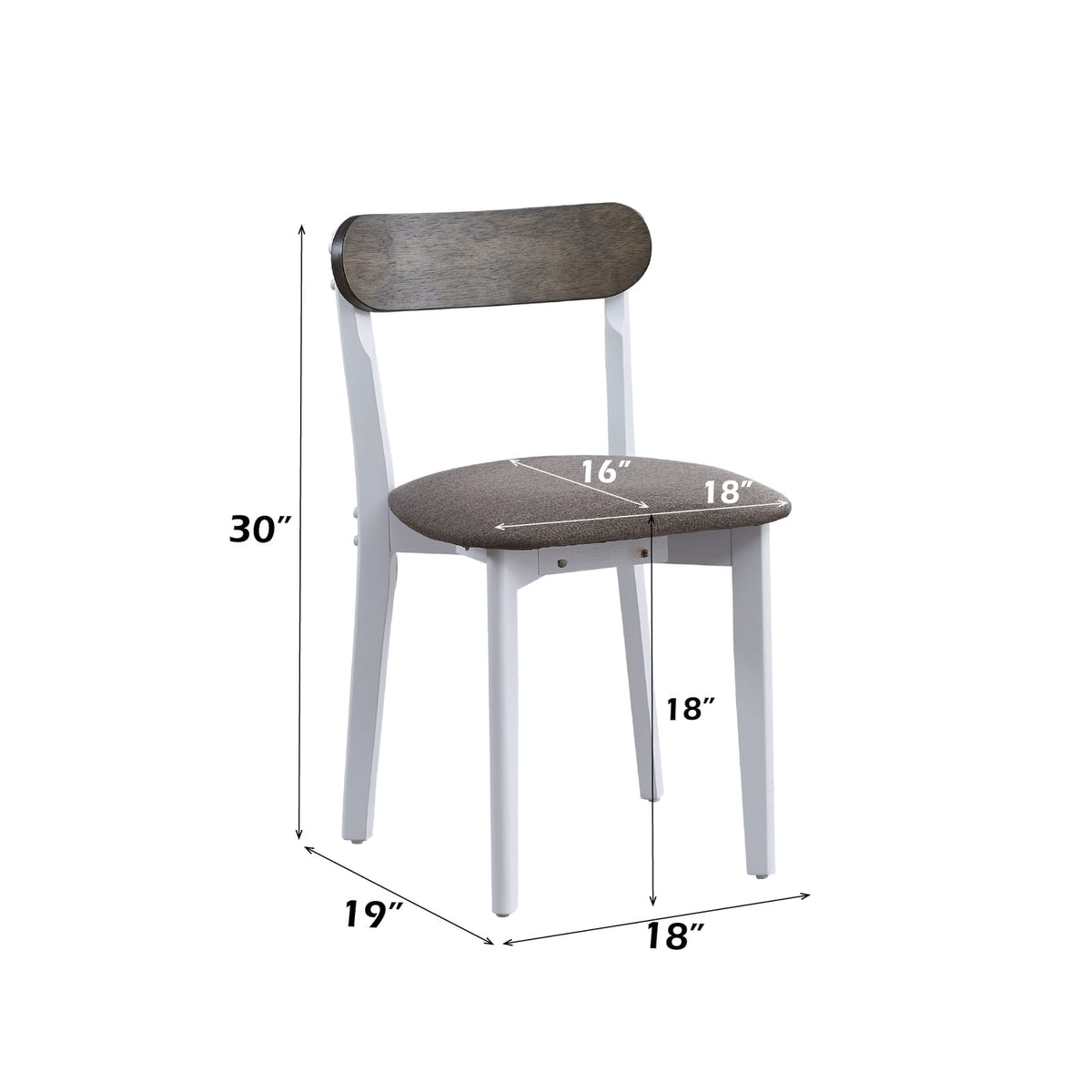 5 Piece White Gray Dining Table Set with Chairs