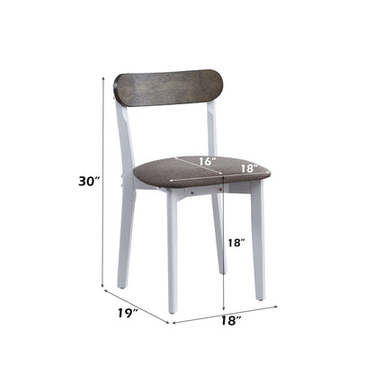 5 Piece White Gray Dining Table Set with Chairs