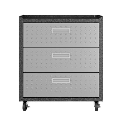 Dark Grey Rolling Garage Cabinet - 31.5" Storage