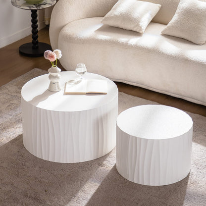 Creamy White Round Coffee Table - Modern Accent Table