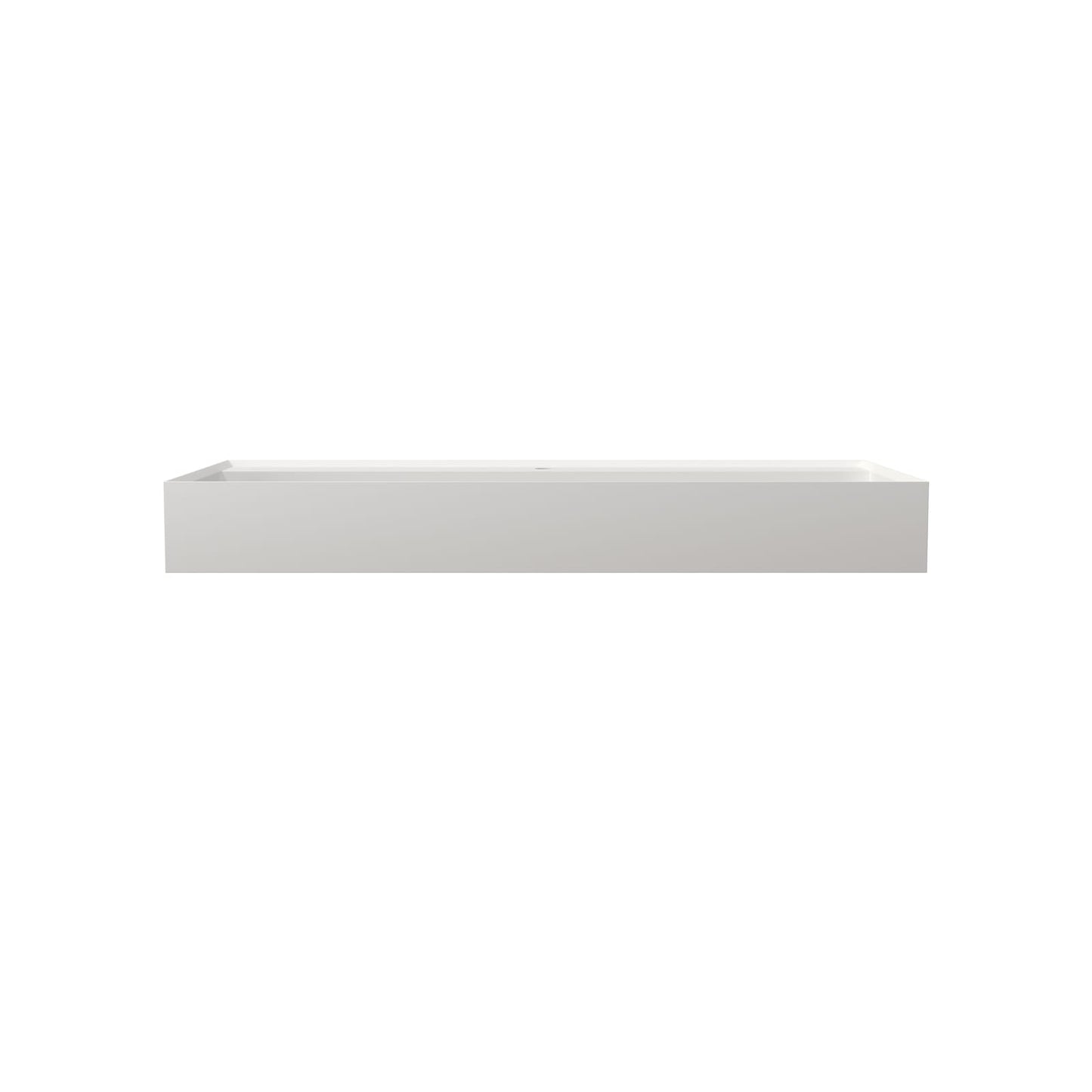 Matte White Solid Surface Bathroom Vanity for Modern Renovation