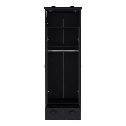 Black Dresser Closet with Upper Storage - 60" Wide