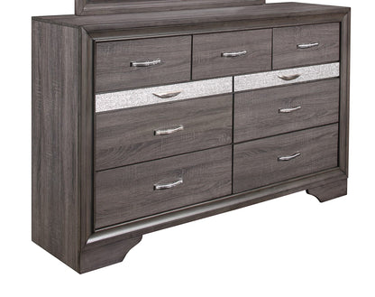 RYDER Sparkle Grey Dresser - 9 Drawer Storage