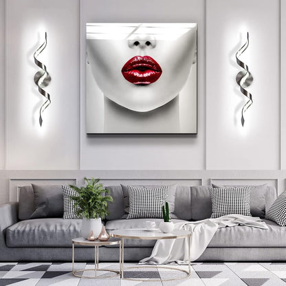 Nickel Metal Bathroom Wall Sconce - Spiral LED Light Fixture
