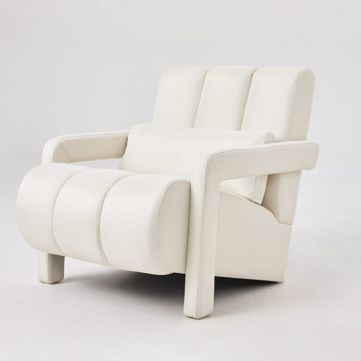 Beige Linen Upholstered Accent Chair - Modern Style for Living Room