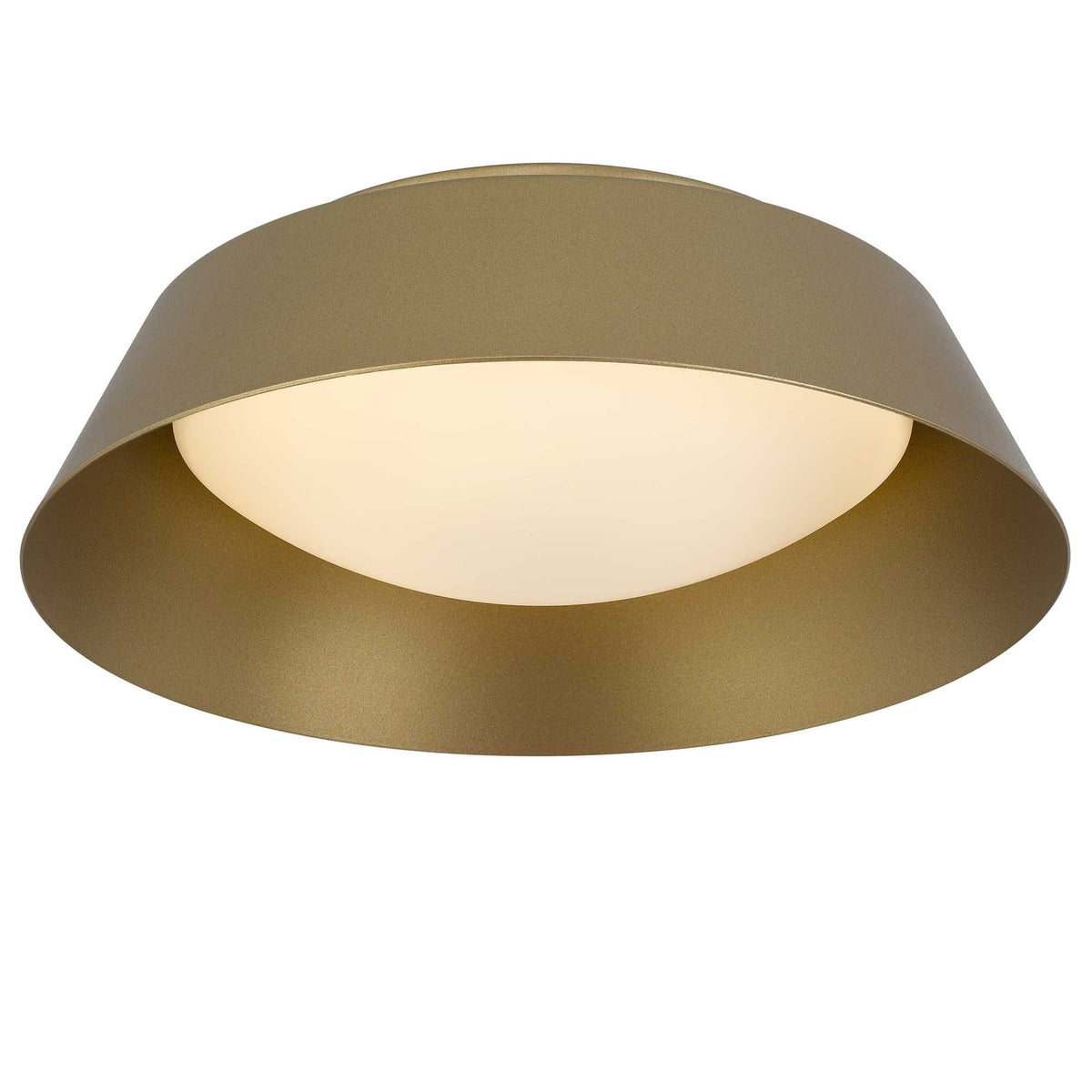 11 Inch Antique Brass LED Flush Mount - Bedroom Lighting