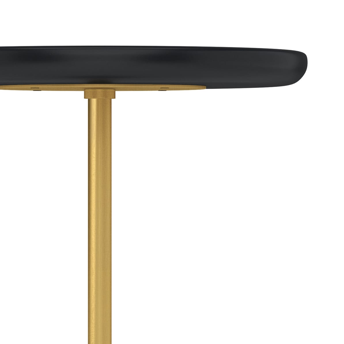 Black Marble & Mango Wood End Table - 12 Inch Round for Living Room