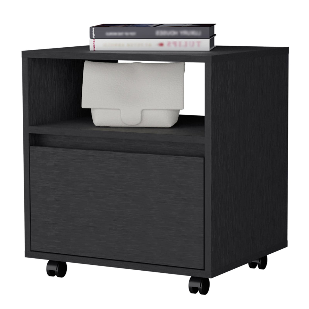 Wenge 1 Drawer Nightstand - Bedroom Storage