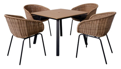 Yellow Iron Patio Table - 35" Square Outdoor Dining Table