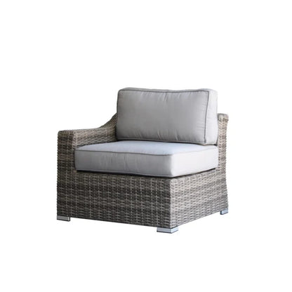 Poolside Wicker Patio Sofa Set with Cushions Seats 6 Grey Mix