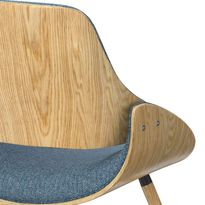 Blue Denim Wood Dining Chair - Mid Century Style