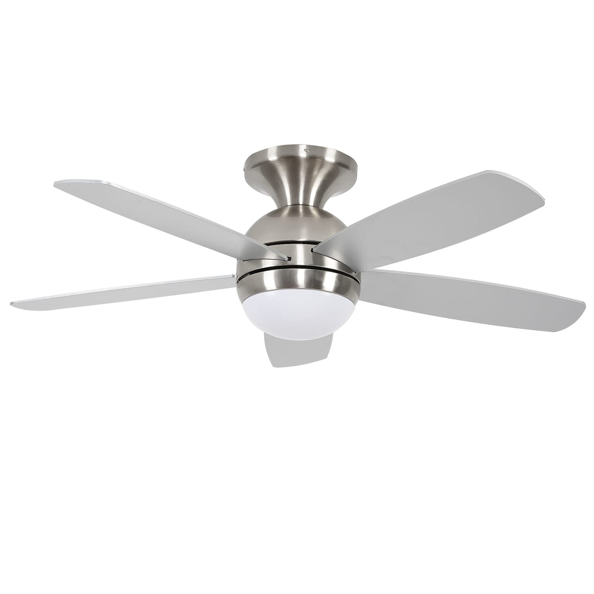 52 Inch Plywood Ceiling Fan with Light - Nickel Finish
