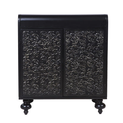 Antique Black Steel Sideboard Buffet Cabinet with Shelves