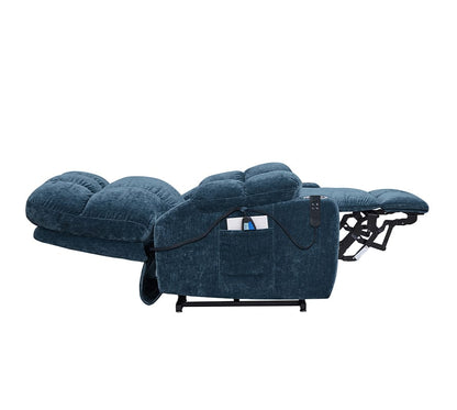 Blue Power Recliner Chair - 36" Dual OKIN Motor for Living Room