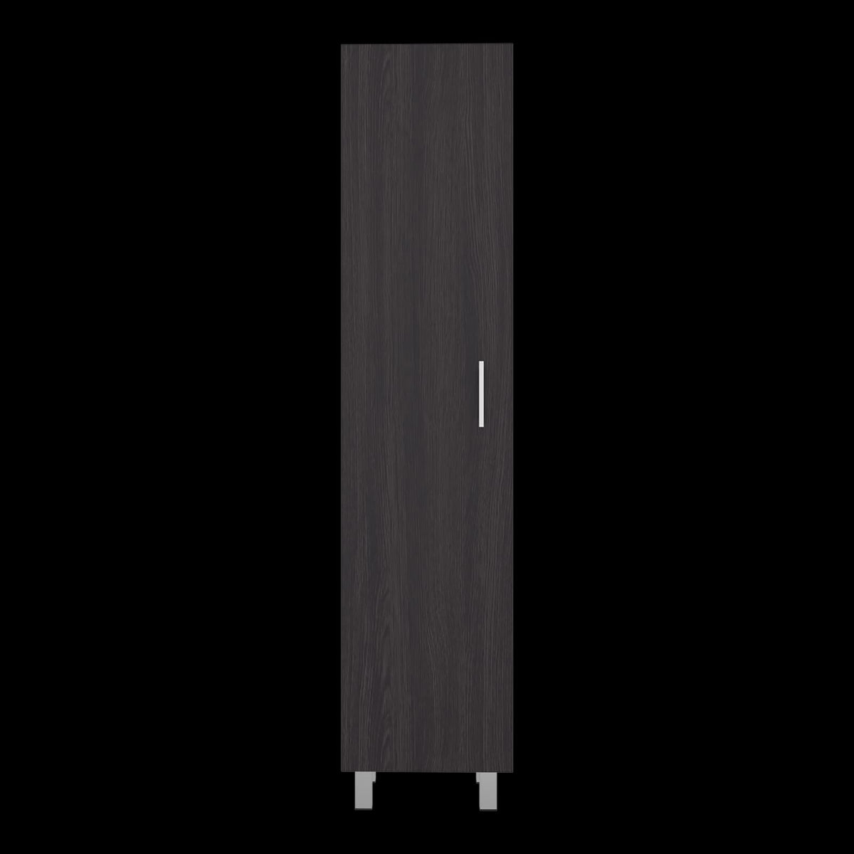 Black Engineered Wood 4 Shelf Cabinet Storage
