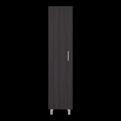 Black Engineered Wood 4 Shelf Cabinet Storage
