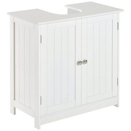 White Bathroom Vanity Cabinet with Storage - 24 Inch