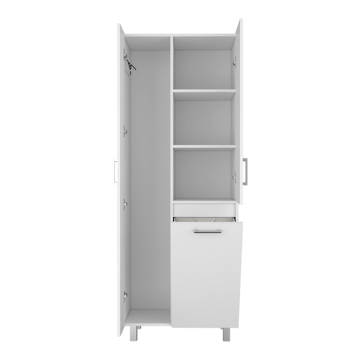 70.9" White Storage Cabinet - Smart Organization