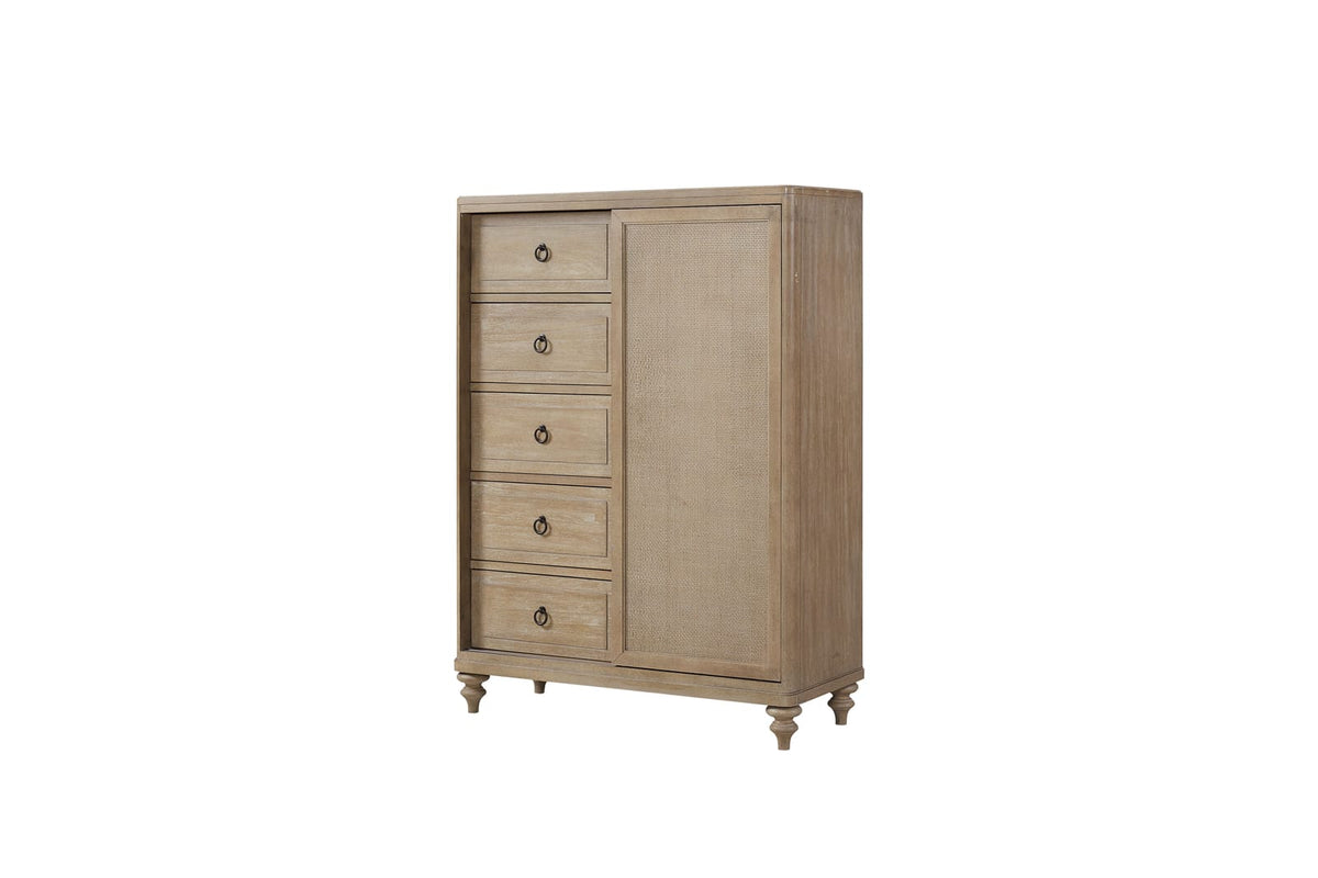 Sand Finish 5 Drawer Dresser Chest - Bedroom Storage