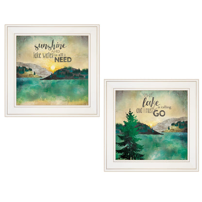 White Lake Sunshine 2 Piece Vignette Wall Art