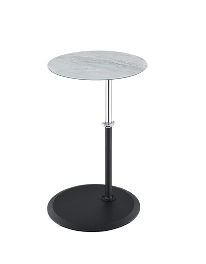 Orbit End Table - Gray Marble Glass Top