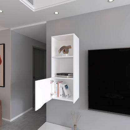 White Engineered Wood Wall Cabinet - 13.4" x 16.1" for Living Room
