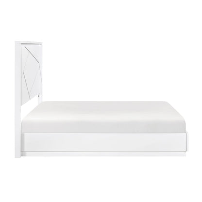 Glamorous White Queen Size Bed Frame - LED Lighting