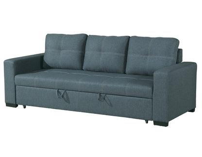 Convertible Sofa - Blue Grey Fabric, 85" Pull-out Bed for Living Room