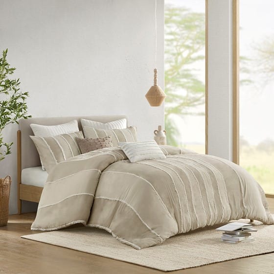 Multicolor Cotton King Duvet Set with Shams for Bedroom