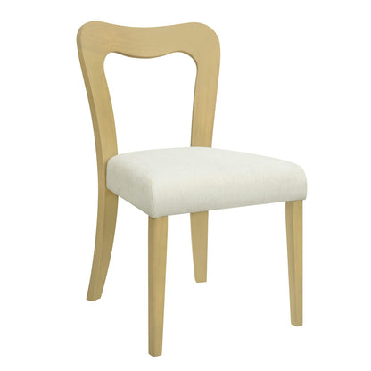 Beige Natural Ash Dining Chairs Set of 2
