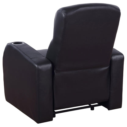 Black Genuine Leather Recliner - 32.75" Wide
