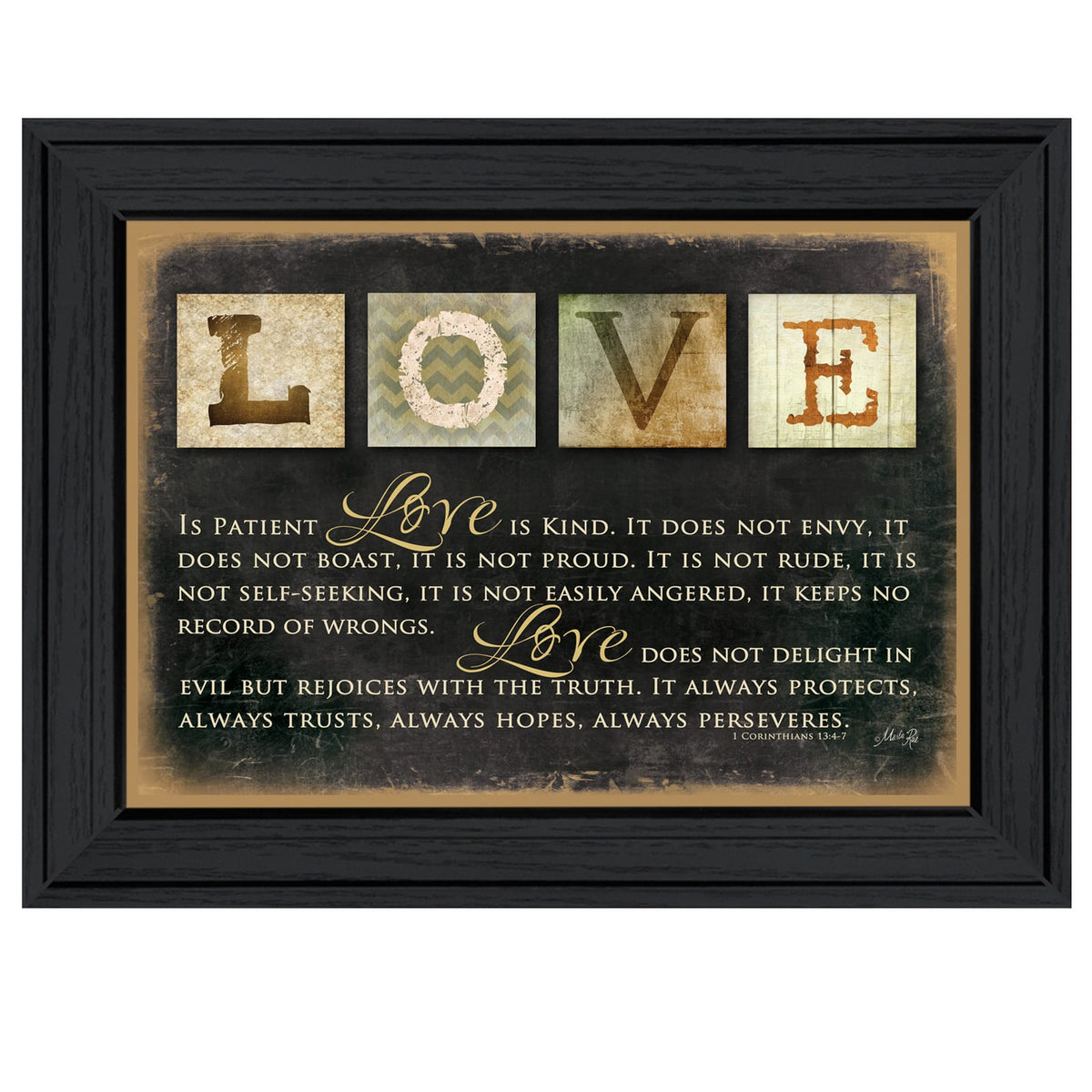 Love By Marla Rae Framed Wall Art, Black Frame Poster