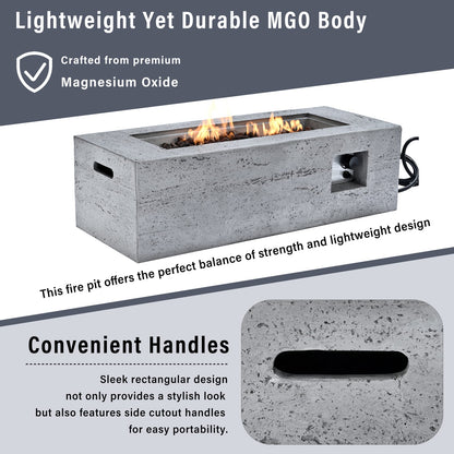 U-STYLE 2-in-1 Fire Pit & Tank Stand - Grey Magnesium Oxide for Outdoor