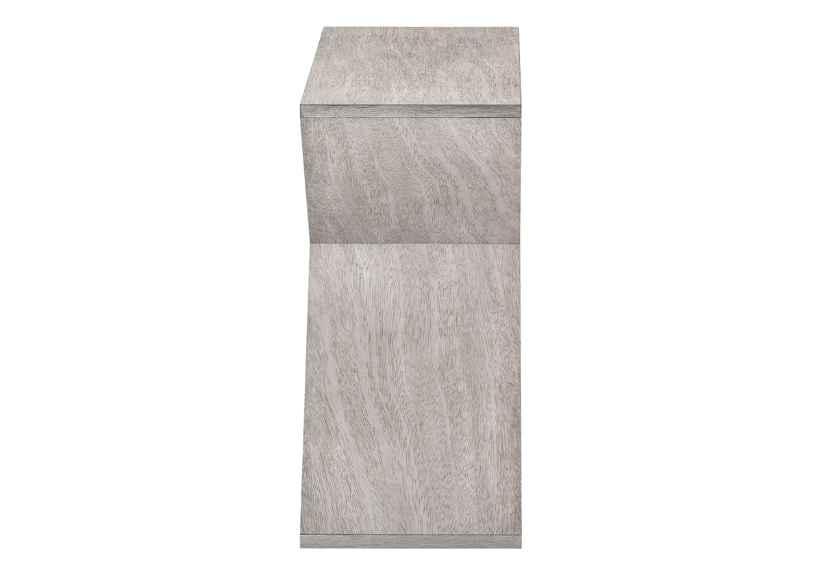 24 Inch Gray Wash MDF Accent Table - Bedroom Nightstand for Living Room
