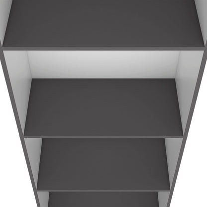 Grey White Wood Bookcase 4 Shelves Storage