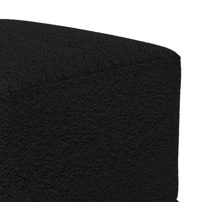 24" Black Cotton Boucle Ottoman - Living Room Footrest