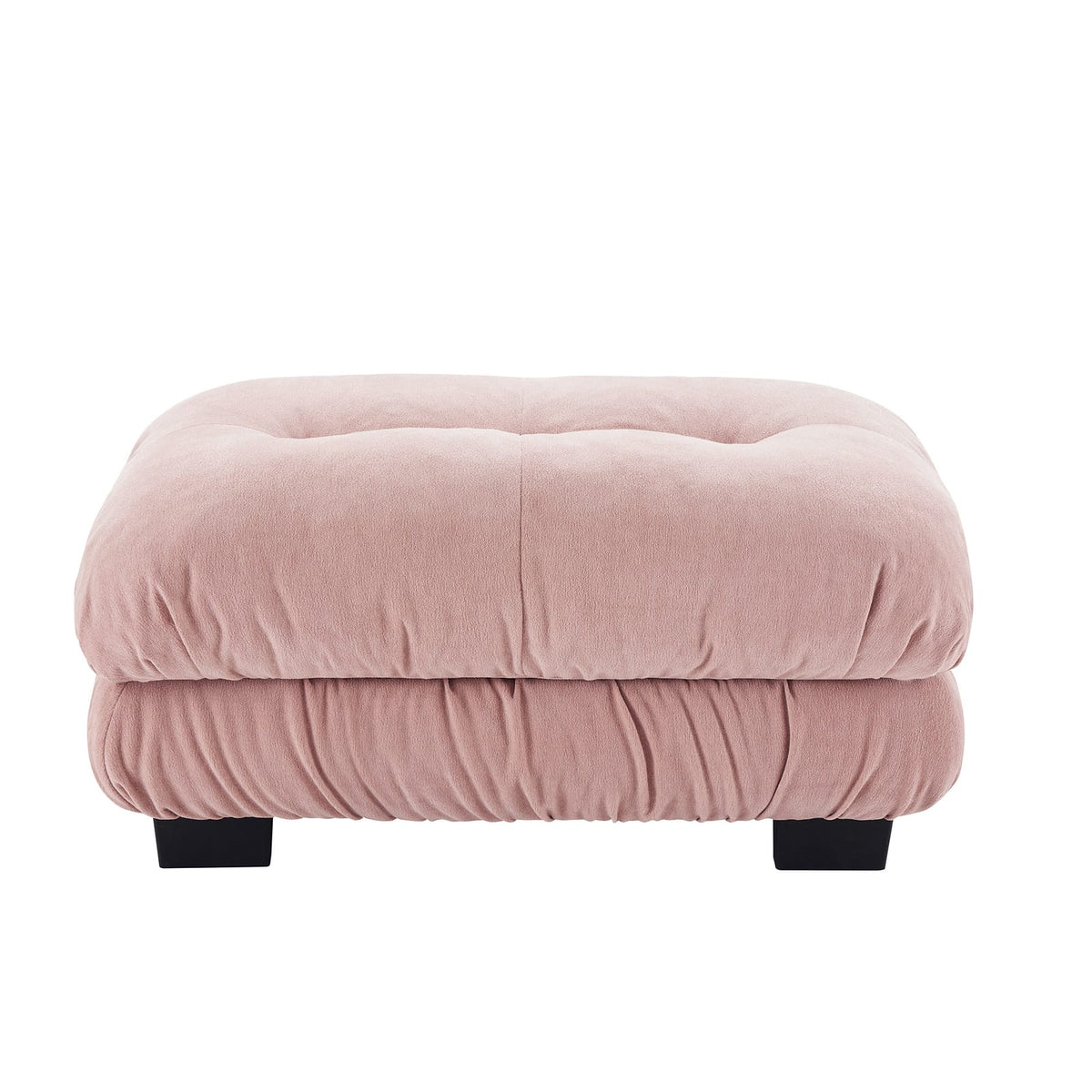 Pink Chenille Ottoman Sofa - 2 Seater Armless