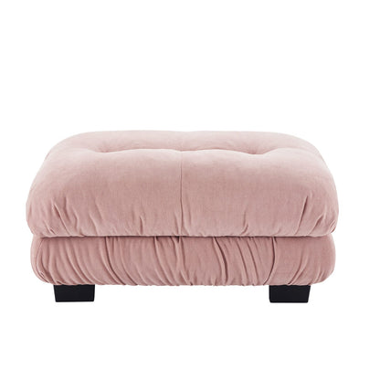 Pink Chenille Ottoman Sofa - 2 Seater Armless