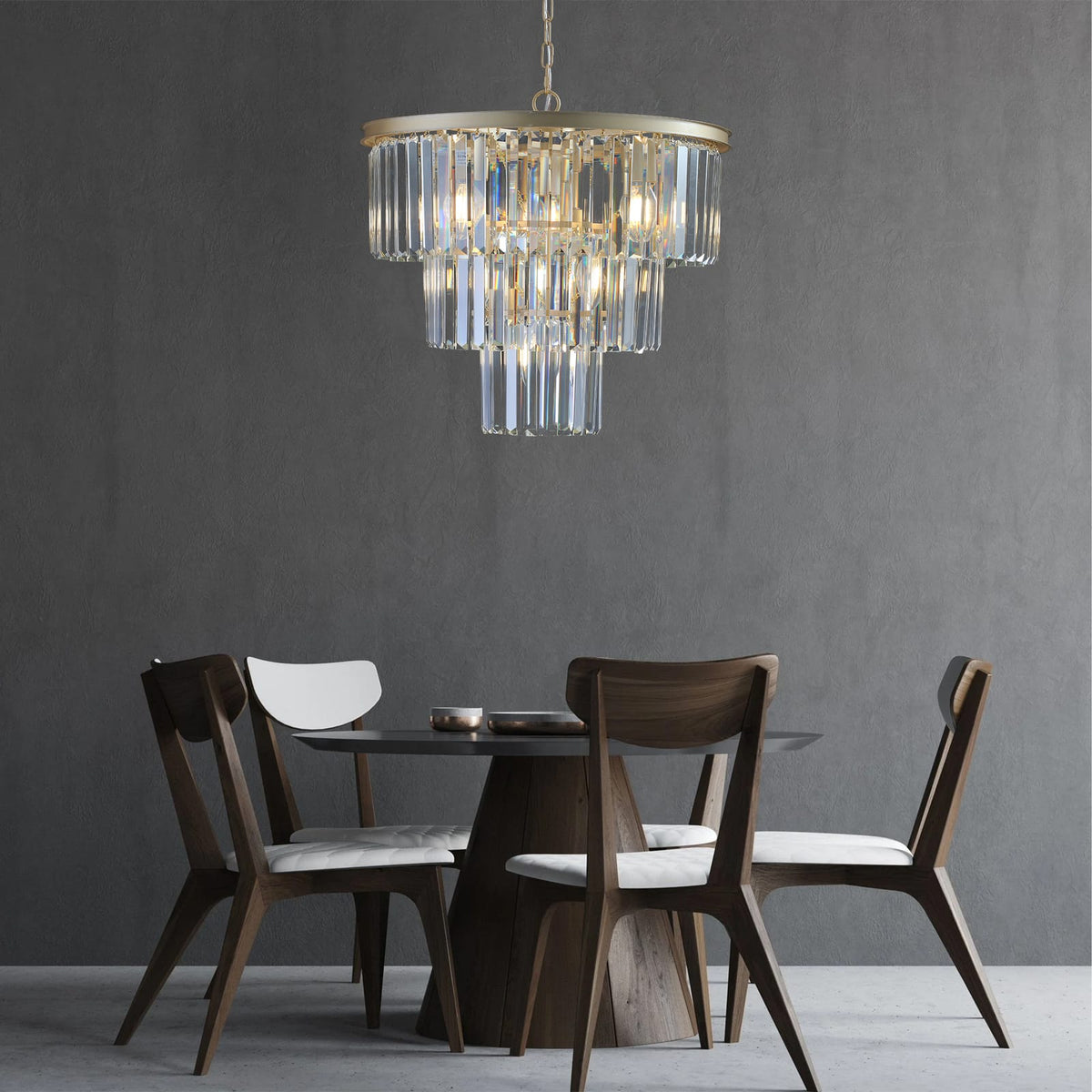Luxury Gold Crystal Chandelier - 7 Light Pendant for Living Room Dining Bedroom