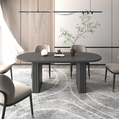 Extendable Black MDF Dining Table for Kitchen or Dining Room