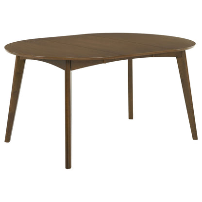 Oval Dark Walnut Dining Table with Chairs - 5 Piece Set for Dining Room