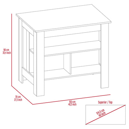 Multicolor Particle Board Kitchen Island Set for Meal Prep Storage for Dining Room
