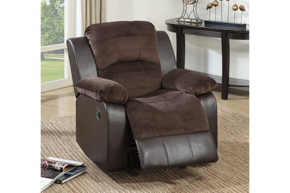 Motion Recliner Chair - Chocolate Suede, Contemporary Style
