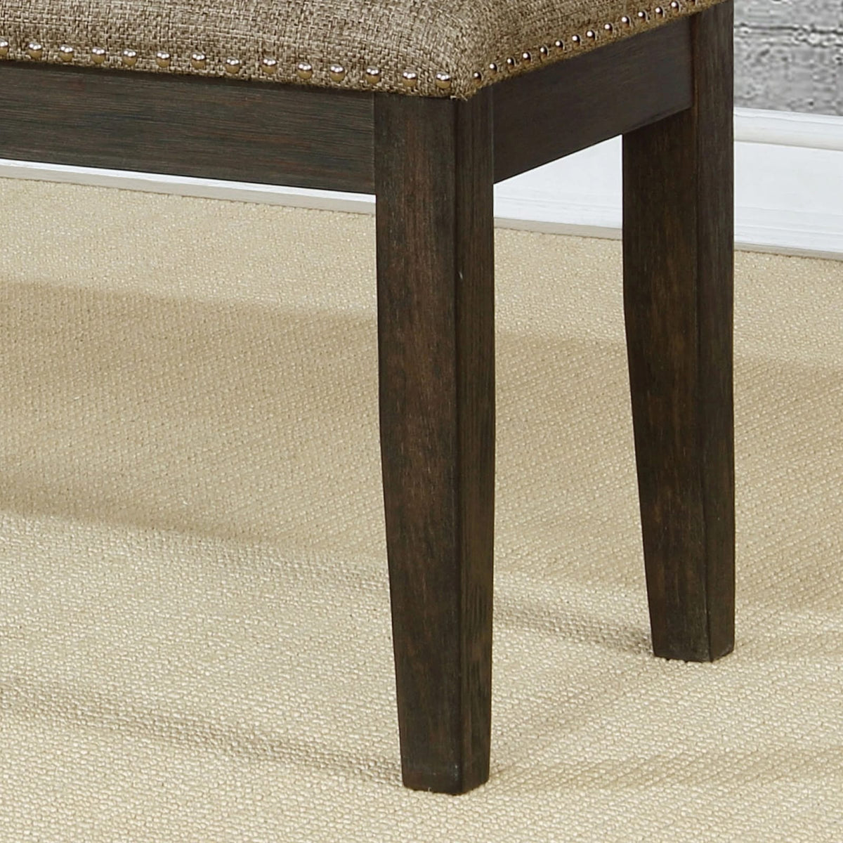 Espresso Gray Dining Bench - 63" Transitional Style