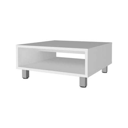 White Rectangular Coffee Table with Storage